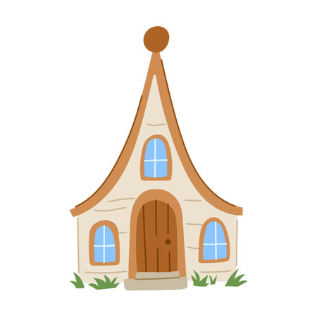 cozy gnome house cartoon vector illustrationのイラスト素材