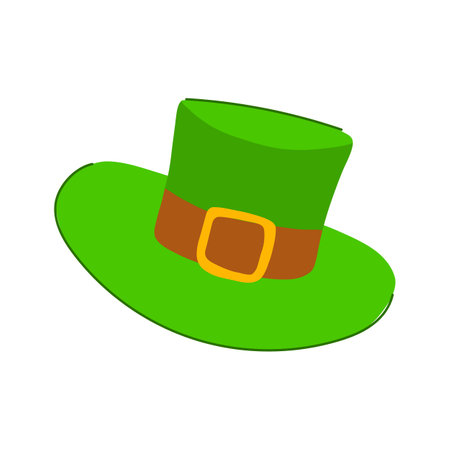 festival green hat patrick cartoon vector illustrationのイラスト素材