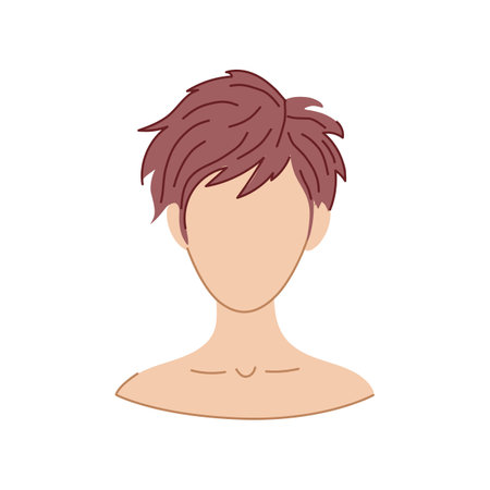 ponytail hairstyles for women cartoon vector illustrationのイラスト素材