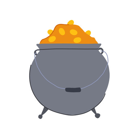 legend leprechaun gold pot cartoon vector illustrationのイラスト素材