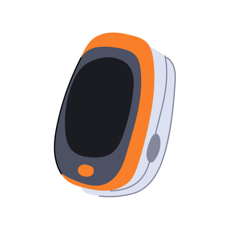 spo2 oxygen fingertip monitor cartoon vector illustrationのイラスト素材