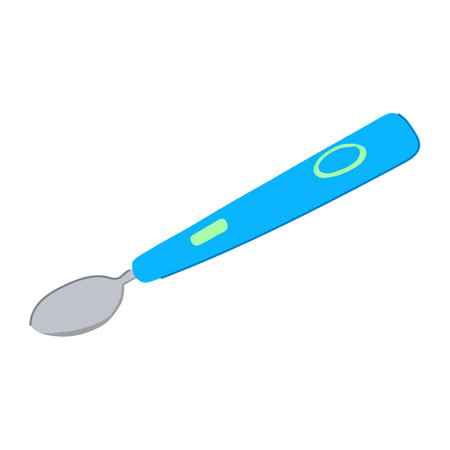 assistive smart spoon cartoon vector illustrationのイラスト素材
