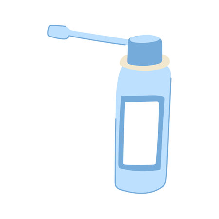 liquid throat spray bottle cartoon vector illustrationのイラスト素材