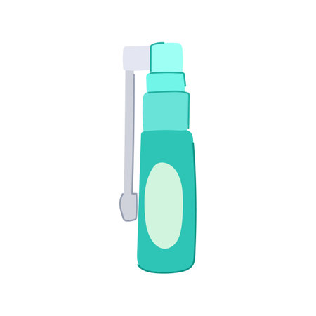 dispenser throat spray bottle cartoon vector illustrationのイラスト素材