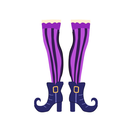 stockings witch legs cartoon vector illustrationのイラスト素材