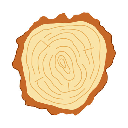 rings wood circle cartoon vector illustrationのイラスト素材