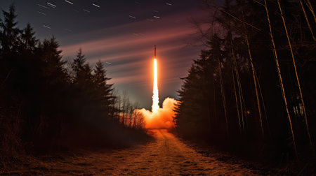 launch rocket fireの素材