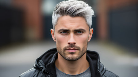 stylish grey hairの素材