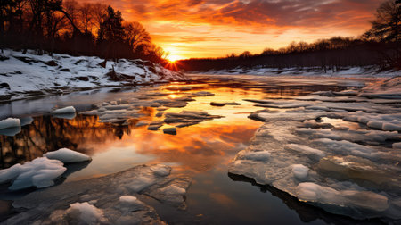 river virginia winterの素材