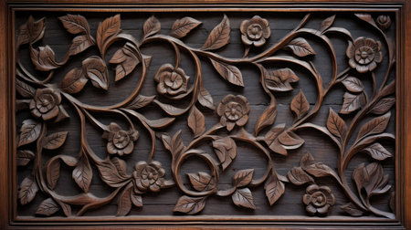 antique floral woodの素材