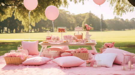 picnic happy birthday pinkの素材