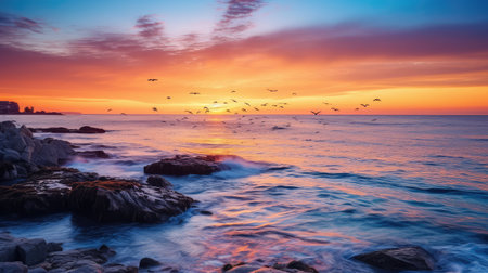 pink light blue water colorの素材