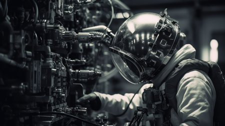 mission astronaut black and whiteの素材