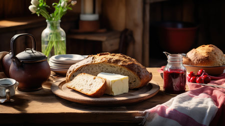 setting wooden table breadの素材