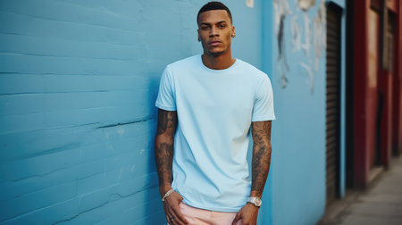 style light blue tshirtの素材