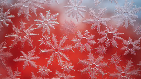 close red snowflakesの素材