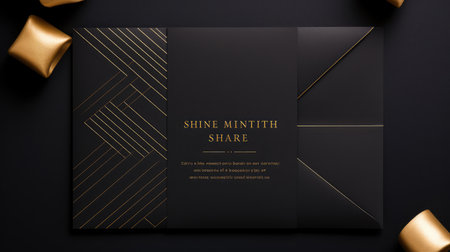 modern invitation black goldの素材