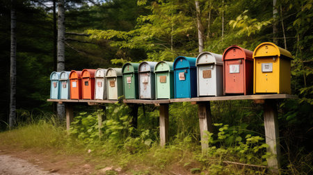 colorful post office boxesの素材