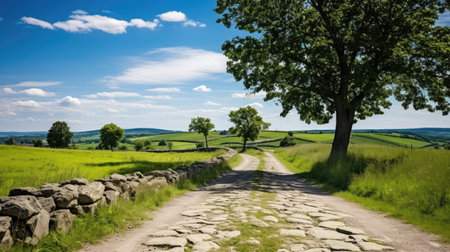 landscape cobblestone roadの素材