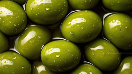 up green olives isolatedの素材