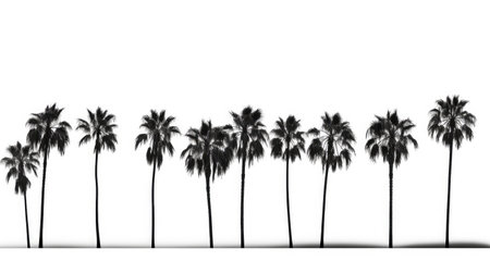 photograph palm tree line artの素材