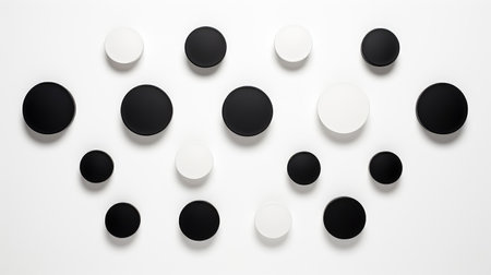 mochrome circles on white backgroundの素材