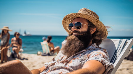 strawhat summer beardの素材