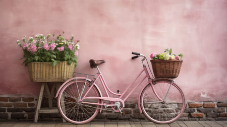 nostalgic pink brick wallの素材