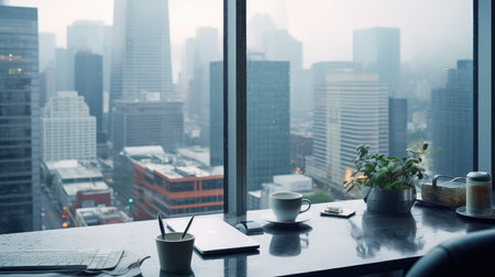 blurred water in officeの素材