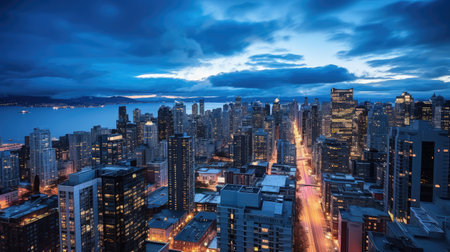 scrapers blue grey skyの素材