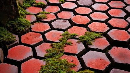 design hexagon redの素材