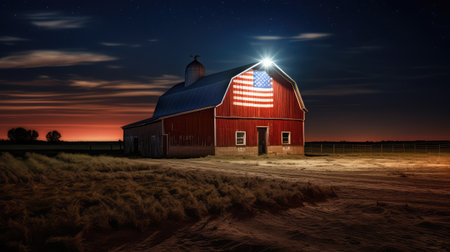 setting american flag lightの素材