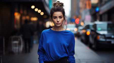 casual blue sweatshirtの素材