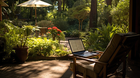 reading book and laptopの素材