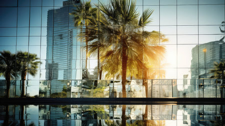 cityscape palm tree transparentの素材