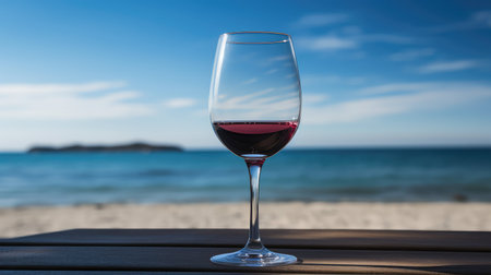 relaxati red wine on beachの素材