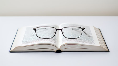 glasses books with white backgroundの素材