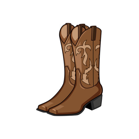 snip cowgirl boots cartoon vector illustrationのイラスト素材