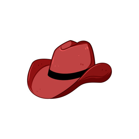 western cowgirl hat cartoon vector illustrationのイラスト素材