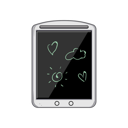 digital handwriting pad cartoon vector illustrationのイラスト素材