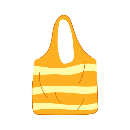 durable fabric grocery bag cartoon vector illustrationのイラスト素材