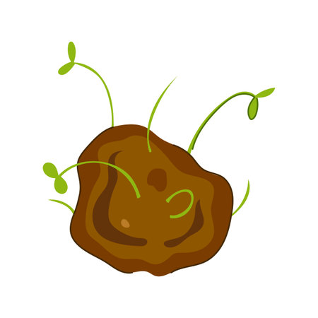 gardening grass seed bomb cartoon vector illustrationのイラスト素材