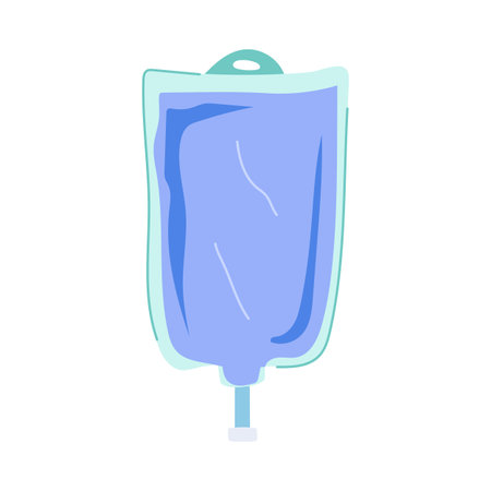 therapy iv fluid bag cartoon vector illustrationのイラスト素材