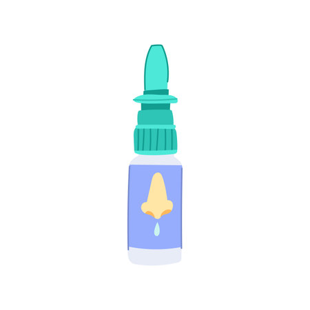 congestion nasal spray bottle cartoon vector illustrationのイラスト素材