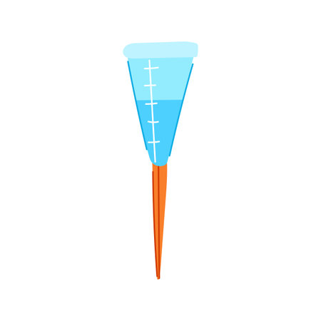 hydrology rain gauge cartoon vector illustrationのイラスト素材