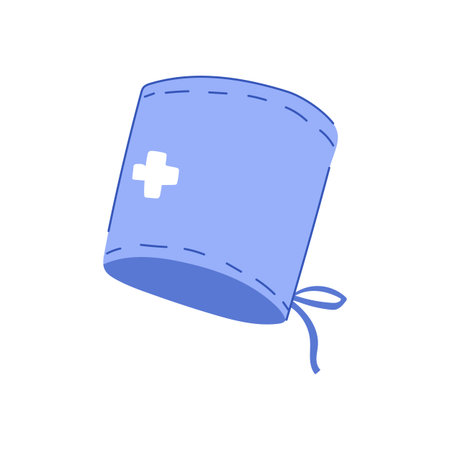 tieback surgical cap cartoon vector illustrationのイラスト素材
