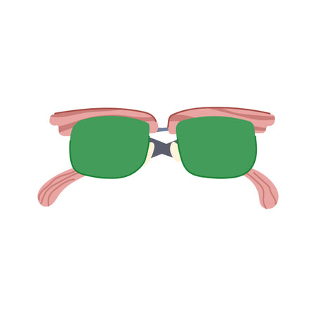 uvprotection wooden sunglasses cartoon vector illustrationのイラスト素材