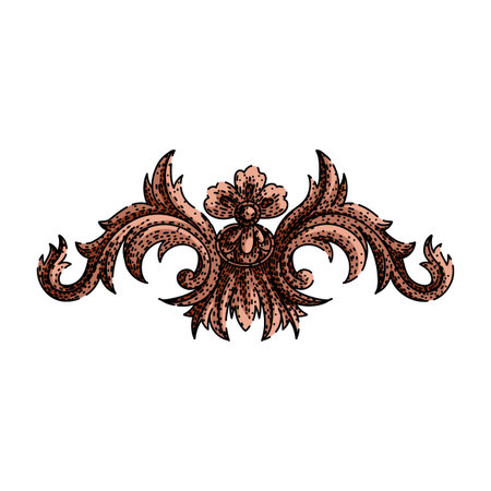 intricate baroque victorian border sketch hand drawn vectorのイラスト素材