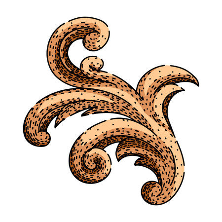 gilded baroque victorian border sketch hand drawn vectorのイラスト素材