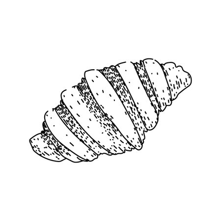 layered croissant sketch hand drawn vectorのイラスト素材